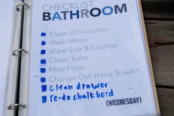 bathroom checklist