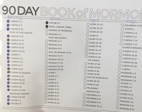 90 Day Book Of Mormon Reading Chart